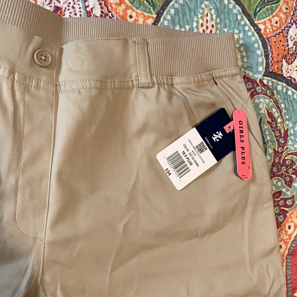 NWT Izod girls plus 18.5 pull on khaki pants
